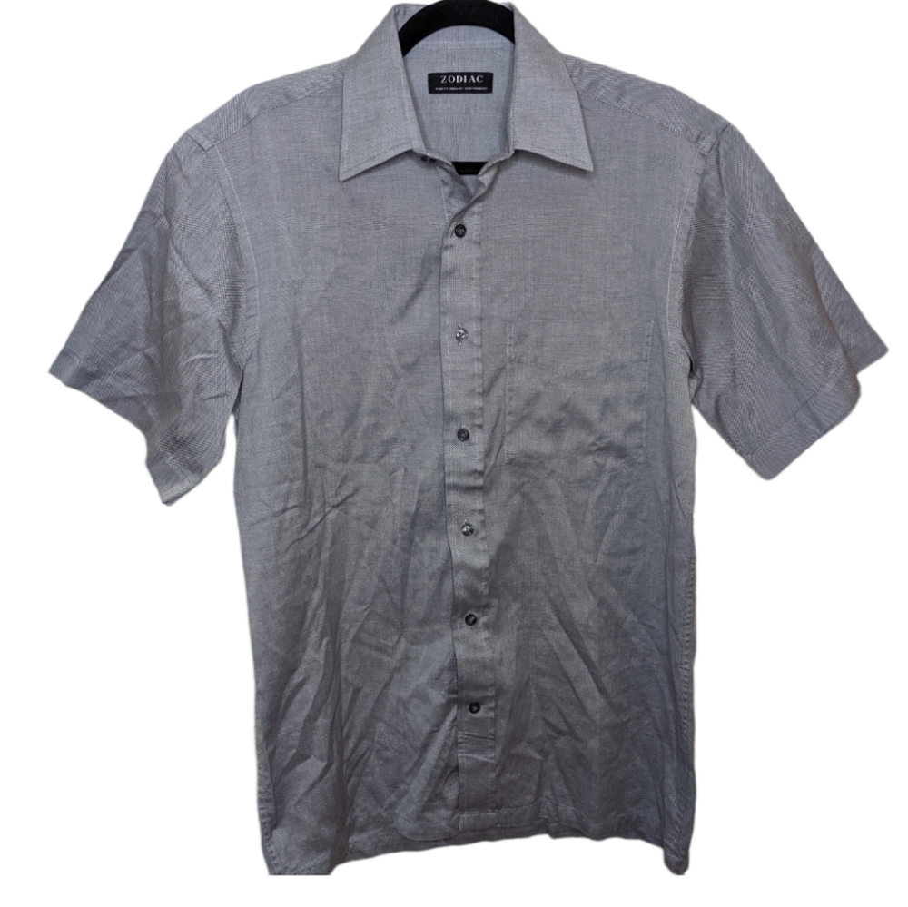 Zodiac Men's Button-Down Short Sleeve Shirt M 🌟
